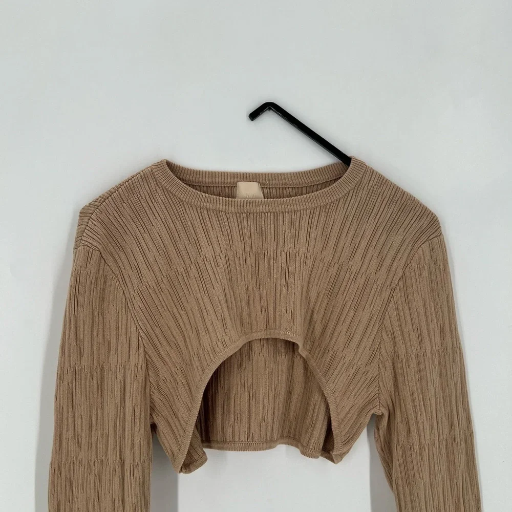 H&M Bolero Crinkle Textured Knit Top